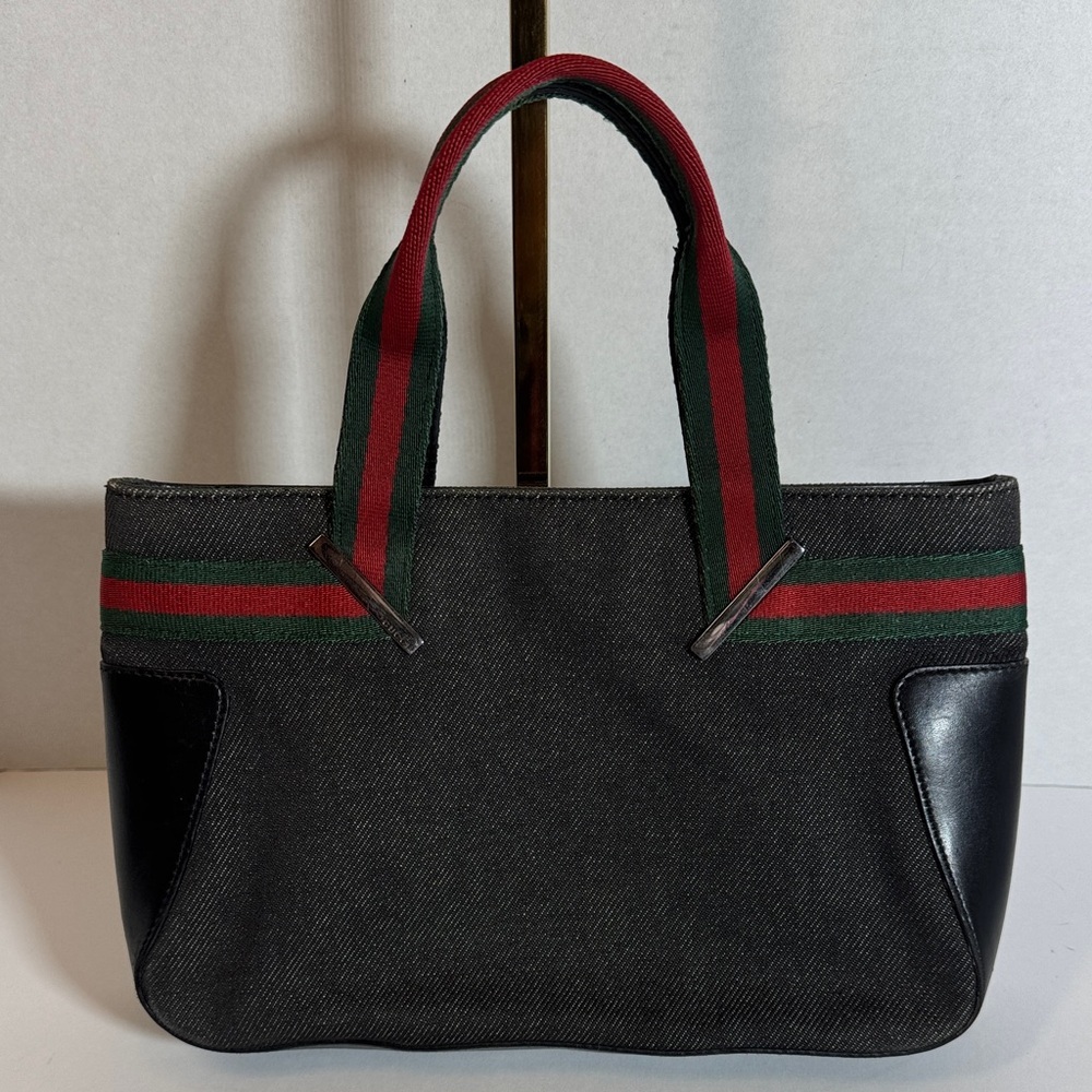 Black Denim Gucci Tote Bag